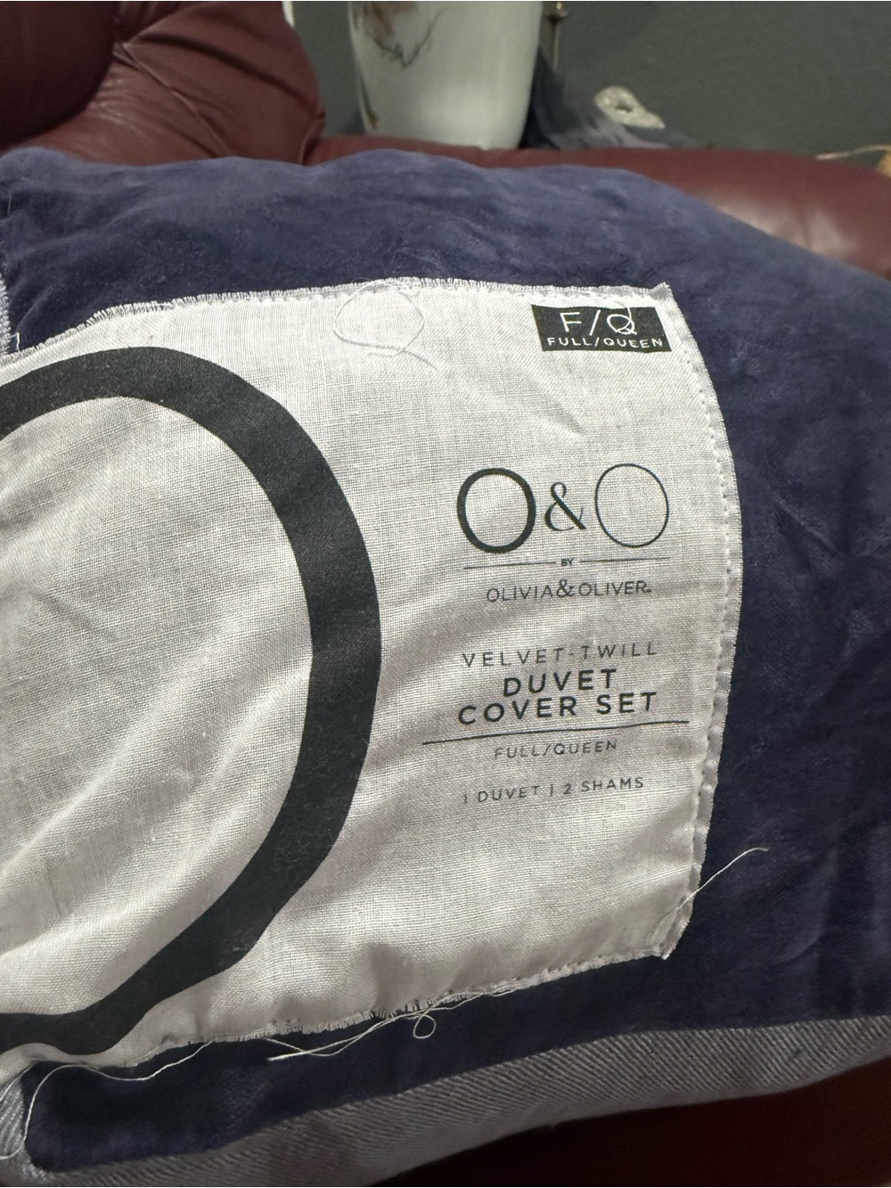 O&O by Velvet-Twill Duvet Cover Set in Navy